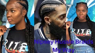 {DIY} Nipsey Hussle Braids +How To Braid Four Braids +Freetress Deep Twist\On YouTube🔥