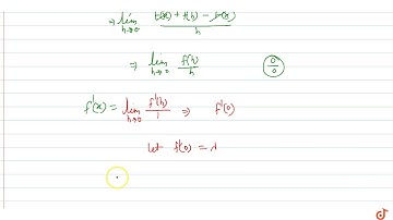 Let f be a function satisfying `f(x+y)=f(x) + f(y)` for all `x,y in R`. If `f (1)= k` then `f(