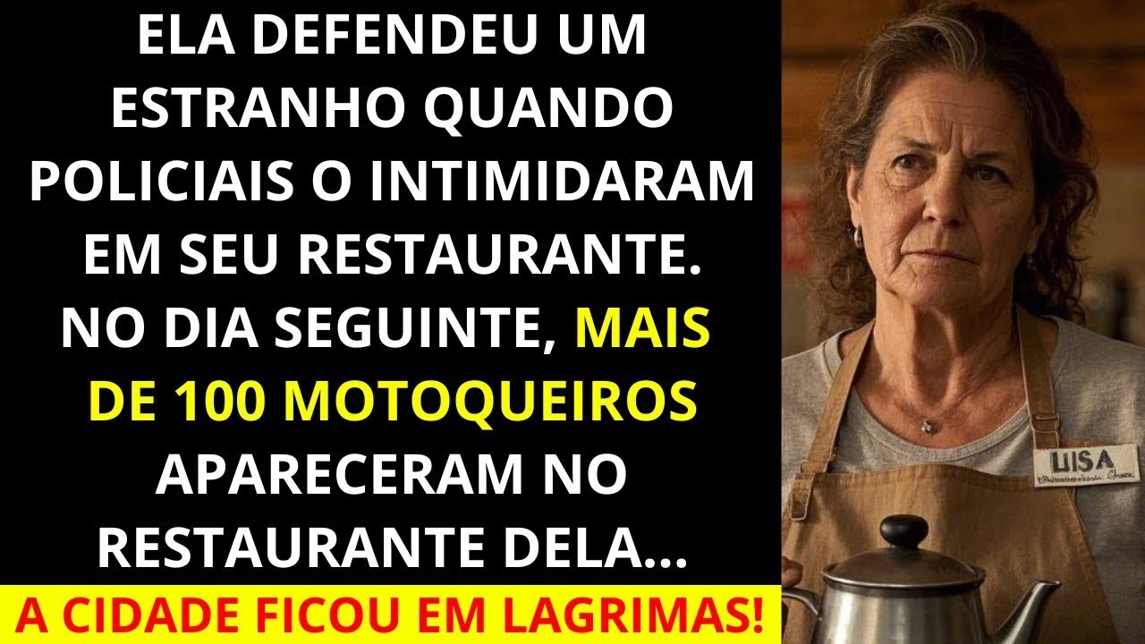 Ela defendeu um estranho quando policiais o intimidaram  No dia seguinte, mais de 100 motociclist