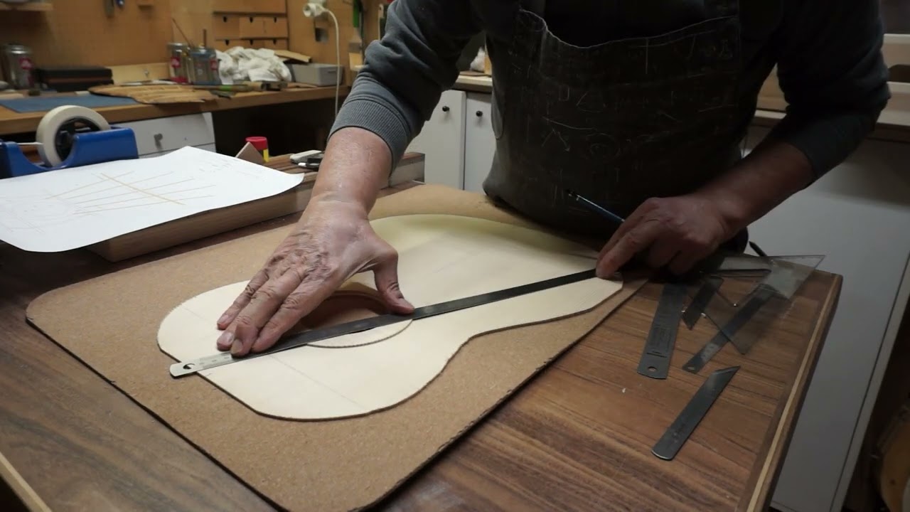 Catenatura della Chitarra Classica - Tracciatura delle catene sulla tavola armonica