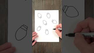 Draw Christmas Lights  #arttutorialsforkids #artprojectsforkids