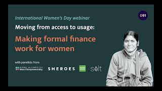 Moving from access to usage: Making formal finance work for women (Webinar)