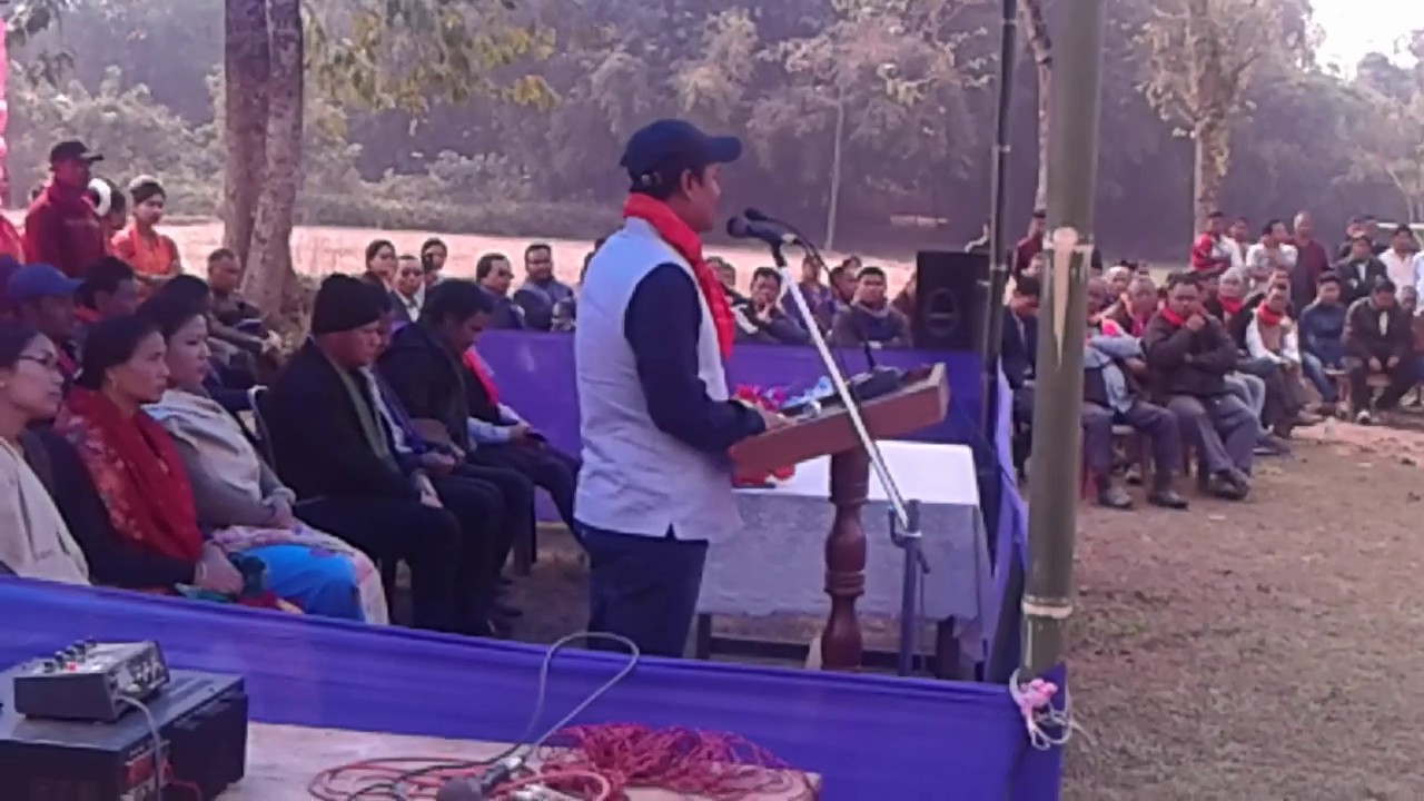 B.Saoraigra delivering his valuable speech at native village।
