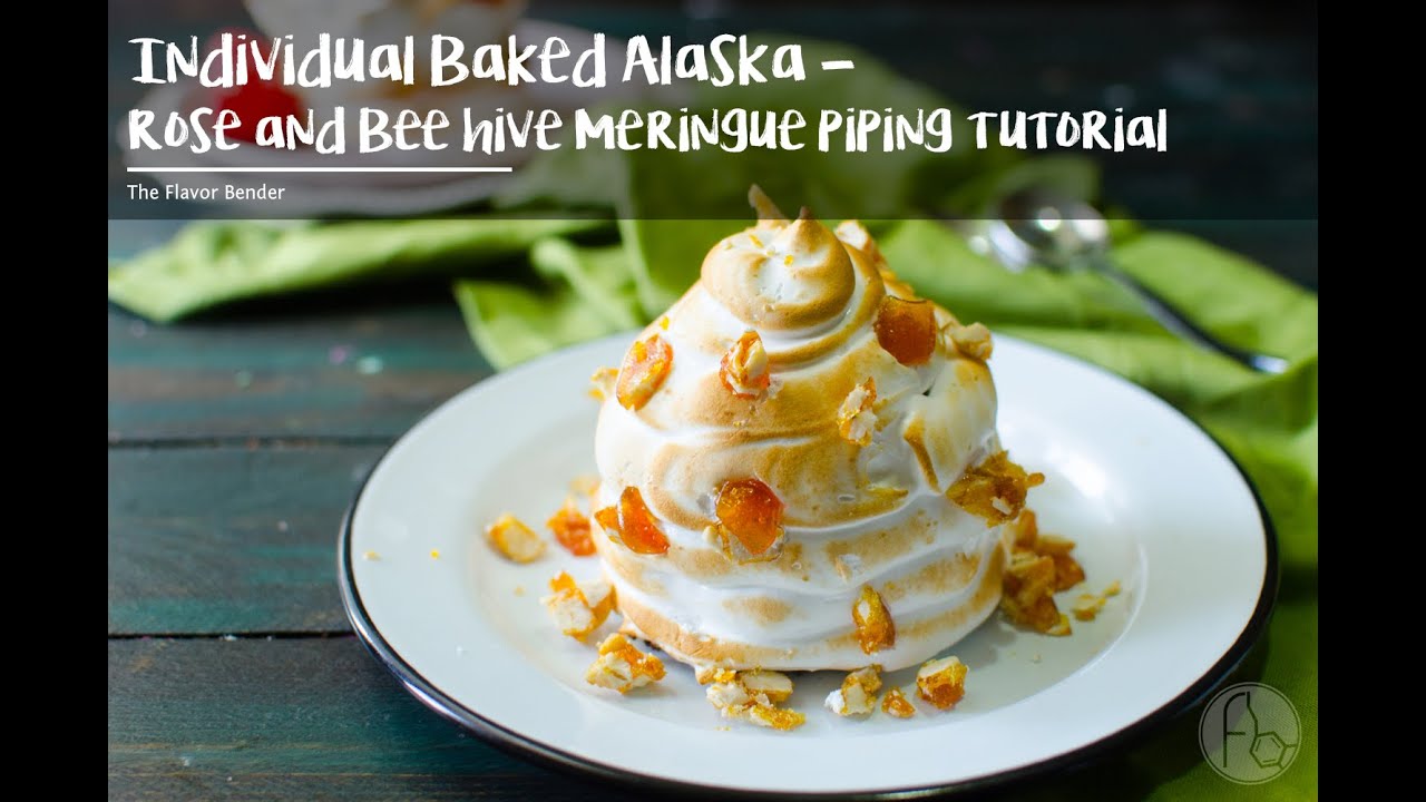 Rose and Bee Hive Meringue Piping Tutorial for Baked Alaska YouTube
