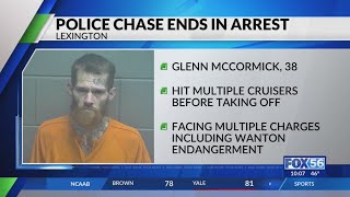 Driver in stolen car hits multiple Lexington police cruisers