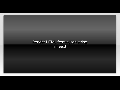 Render HTML from a json string in react