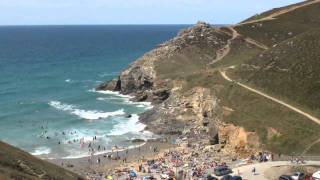 Timelapse Chapel Porth beach In Cornwall UK.