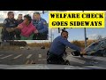 Welfare check on suicidal subject becomes a multi-agency low speed PURSUIT - Subject pulled from car