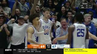 Duke vs Clemson College Basketball Full Ending 01-27-24