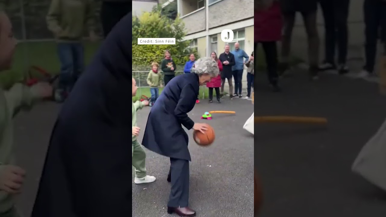 Catherine Connolly's keepie-uppies and basketball skills