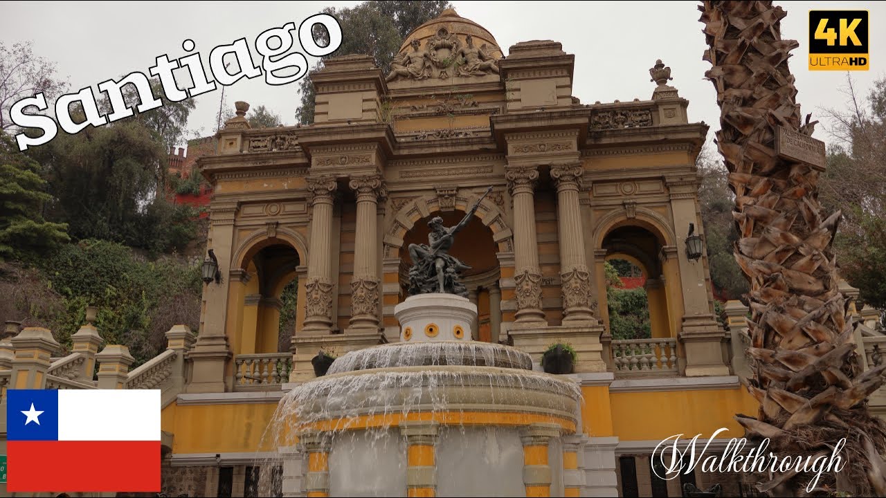 Climb Cerro Santa Lucía & hang around Lastarria, Santiago de Chile | 4K Walkthrough