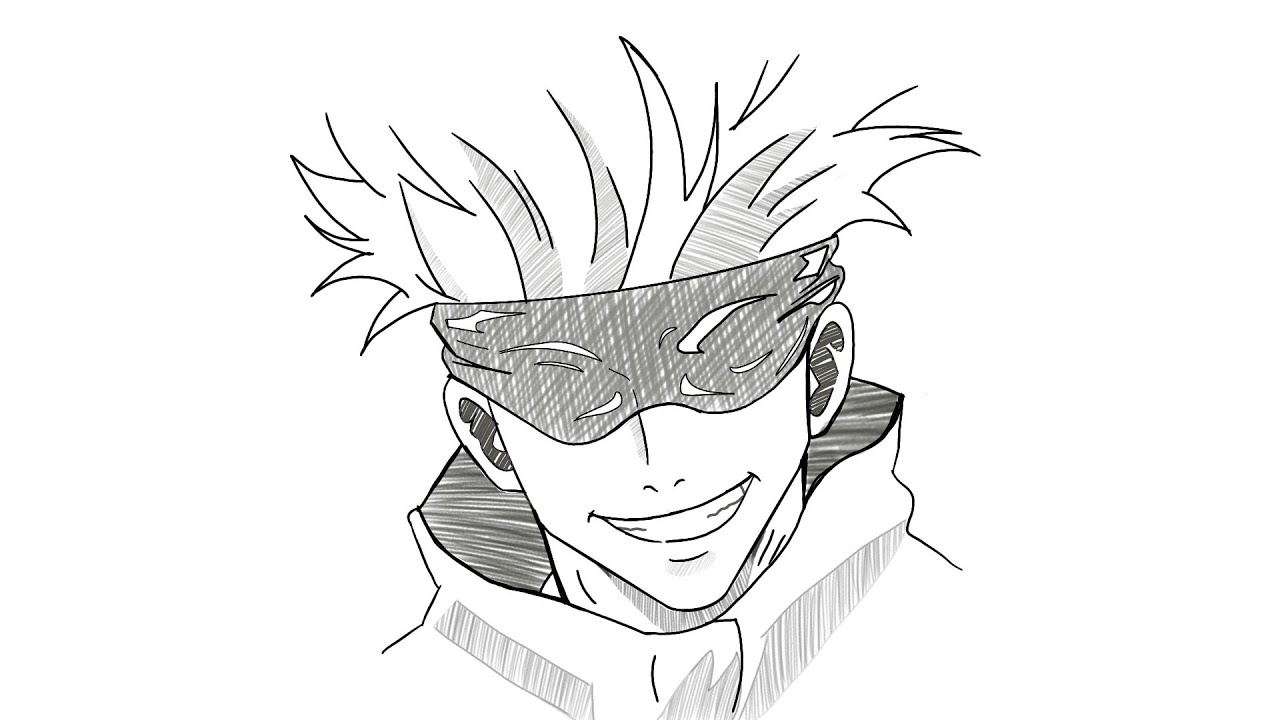 Saturo Gojo drawing Easy step by step, gojo drawing tutorial