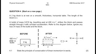 Grd12 | Q4.1 Momentum | question 4.1 of Nov 2017 exam paper solved easily and made interesting.