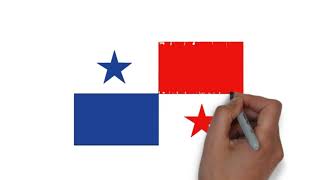 HOW TO DRAW PANAMA FLAG Drawing Panama Flag