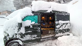 Kei Van Camping in Massive Snow
