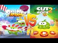 Om nom run vs cut the rope 1  tapgaming  android games