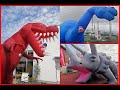 Brontosaurus,Triceratops,Tyrannosaurus / Dinosaur shooting game event production / Inflatable