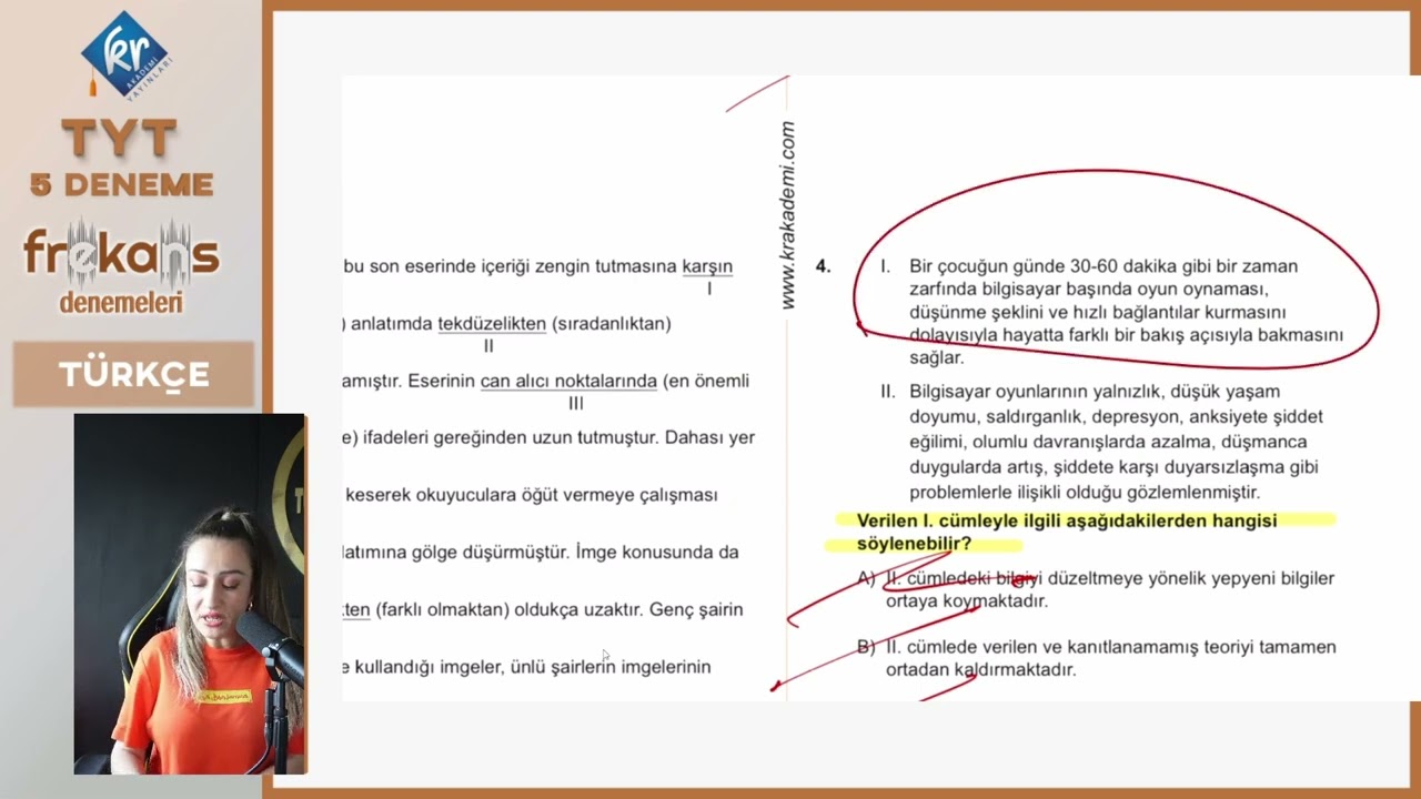 TYT Frekans Denemeleri Türkçe Deneme 5