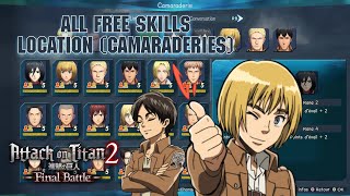 All free skills & camaraderie guide | Attack On Titan 2: Final Battle All free skills & camaraderie guide | Attack On Titan 2: Final Battle