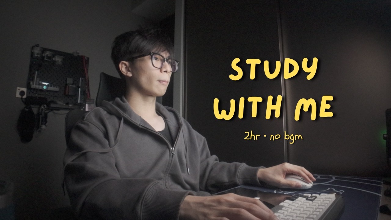 study with me | 2 hr evening study session (no bgm)