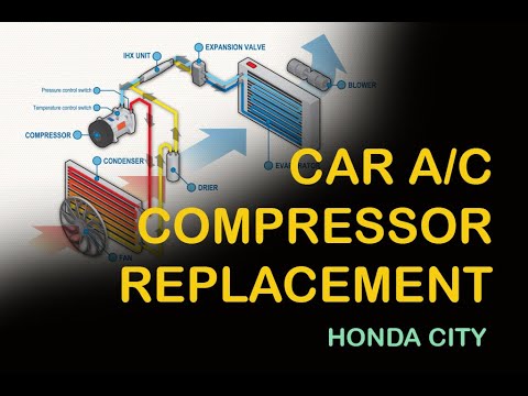 How to Replace Car AC Compressor, How to remove Honda City A/C