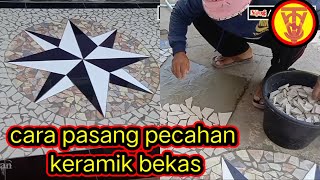 Cara pasang pecahan keramik bekas lantai teras rumah