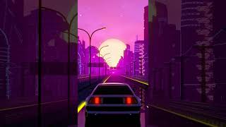 Driving In Retro Futuristic Neon City Screensaver 4K #short #shorts #youtubeshorts #shortvideo
