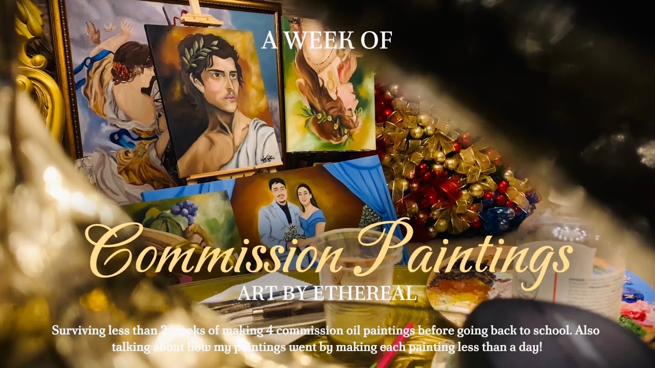 art diaries🐇: having my first biggest painting commissions this year + making it less than 2 weeks.