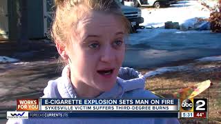 E-cigarette explosion sets man on fire
