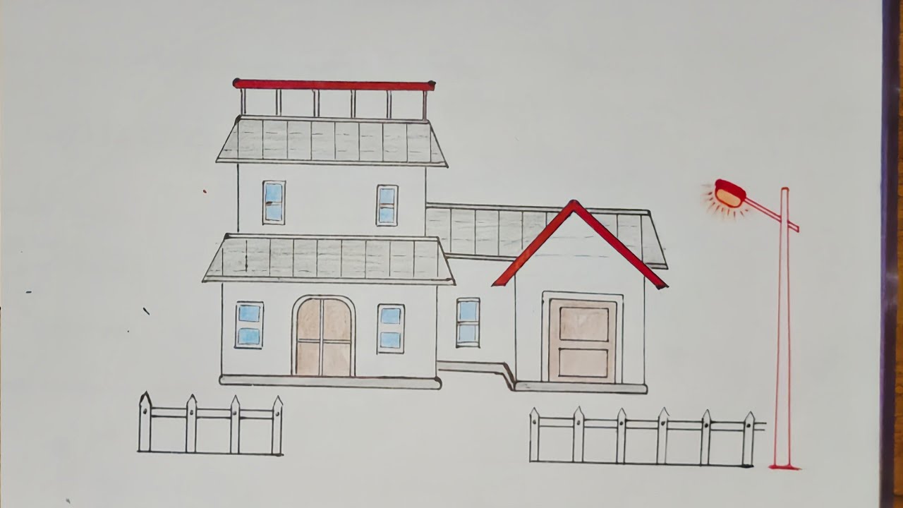 Small beautiful house drawing 
