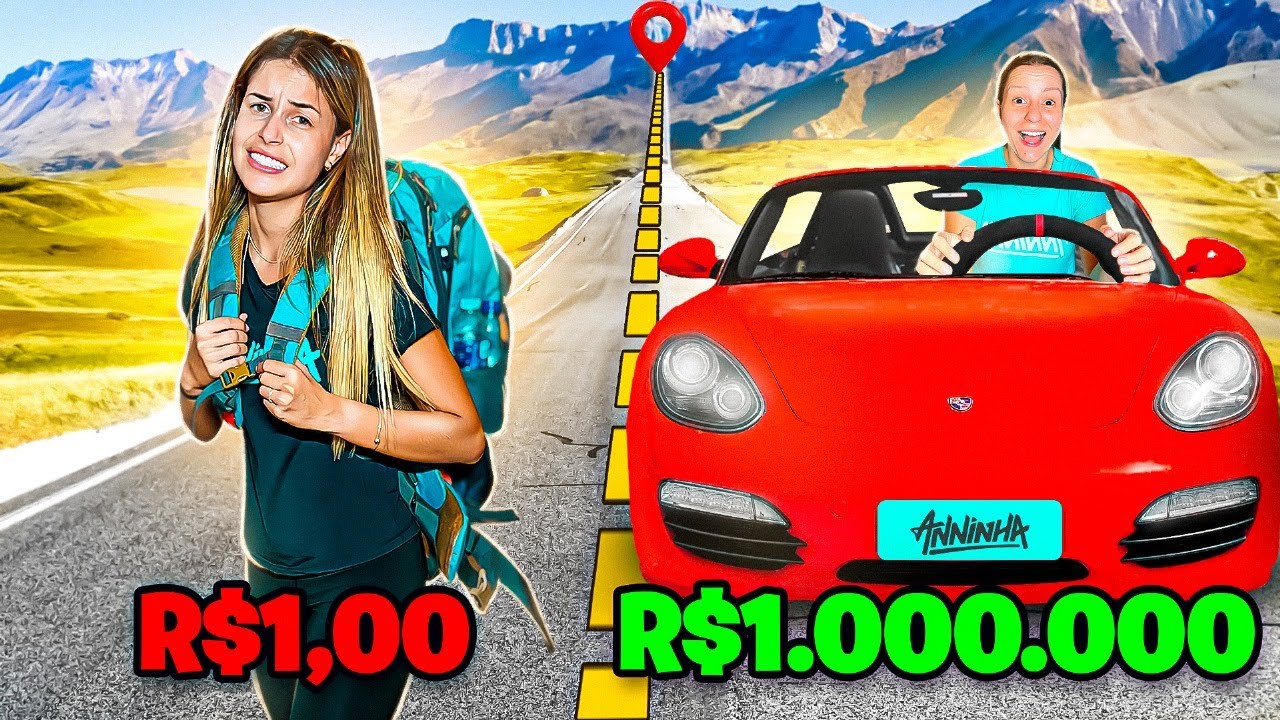 Quem atravessar a cidade em linha reta primeiro com R$1, R$1.000 e R$10.000 vence!!