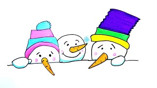 ⛄Fun Winter Art: Drawing a Snowman Has Never Been This Easy!​​​❄️