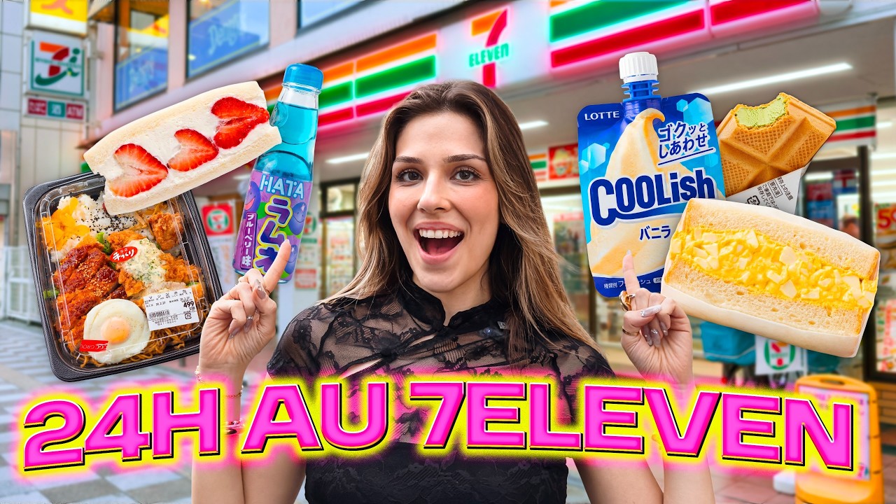 JE MANGE 24H DANS UN 7 ELEVEN AU JAPON 🇯🇵 | Esra Là-Bas