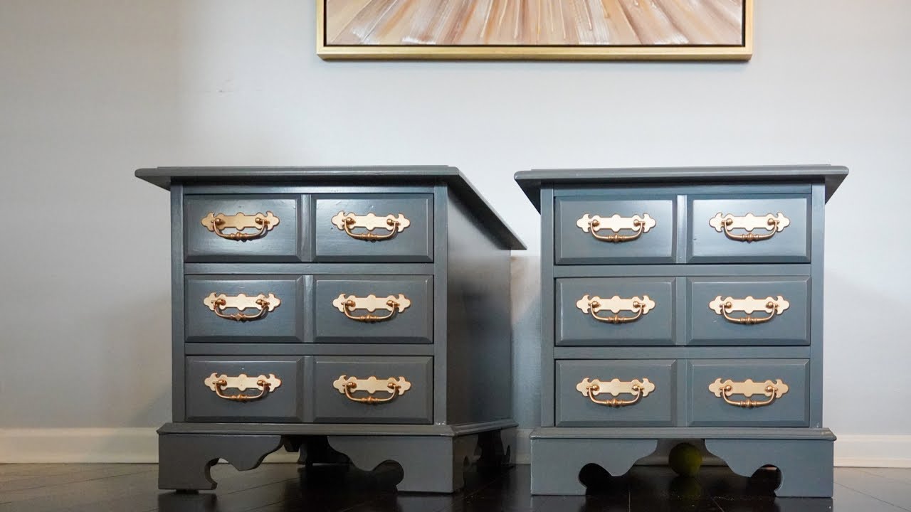 Furniture Flipping Painting A Set of French Provincial Nightstands With Farrow and Ball