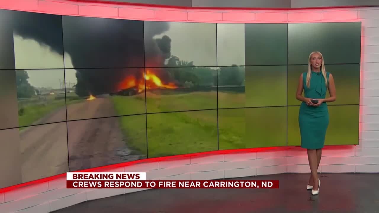 Noon Update: Train derailment causes fire near Carrington, ND