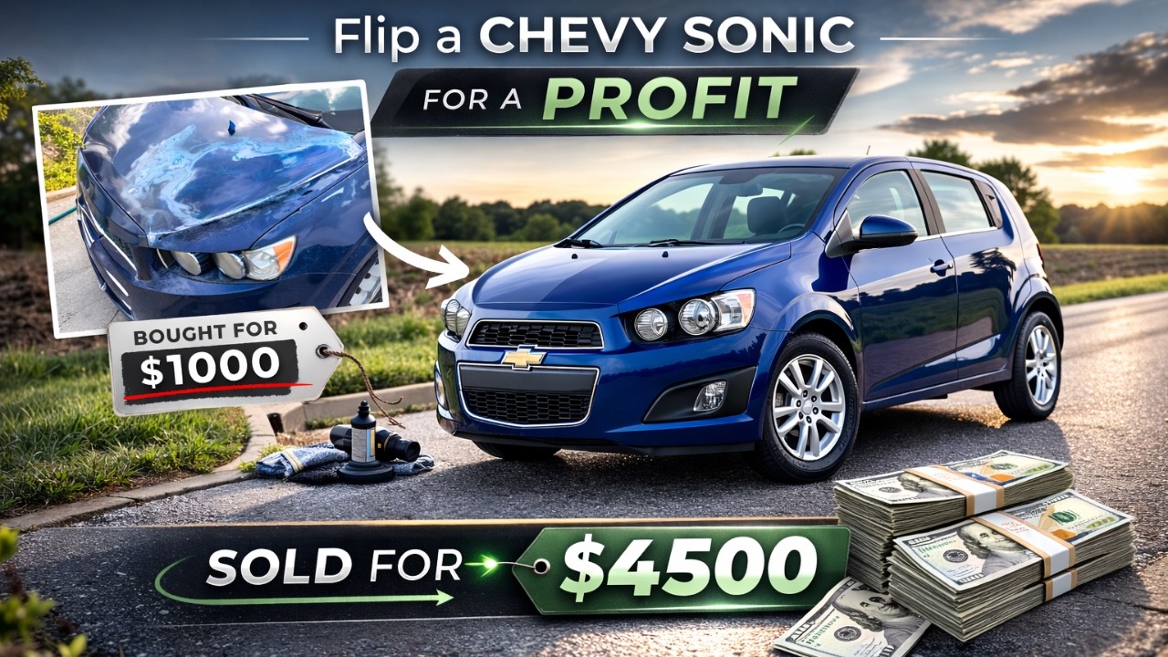 Turning a $1000 Chevy Sonic into $4500 | Real Car Flip (Step By Step)