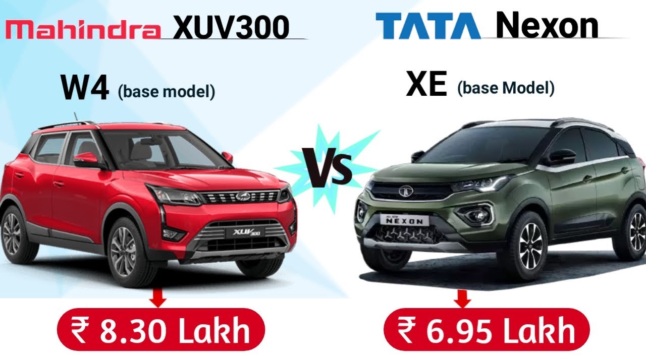Mahindra XUV300 vs TATA Nexon XUV300 W4 vs Nexon XE XUV300 Tata Nexon 2020 YouTube