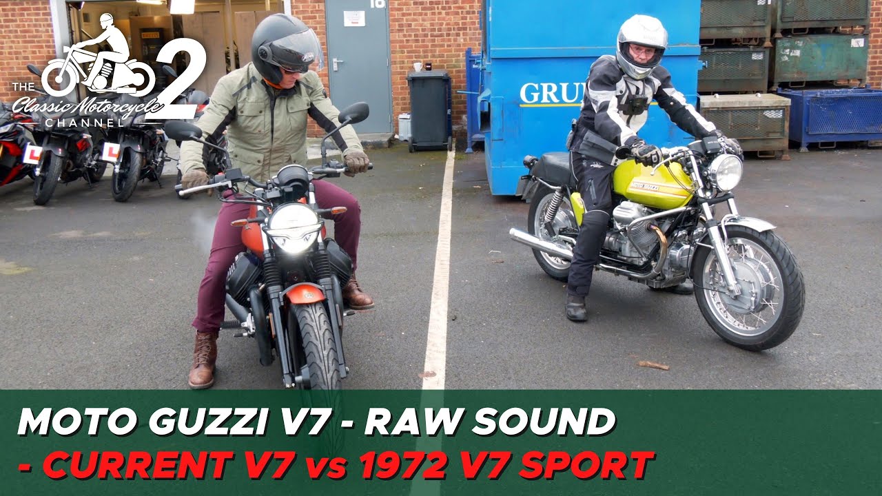 Moto Guzzi V7 vs V7 Sport – using – uncooked engine & exhaust sound
