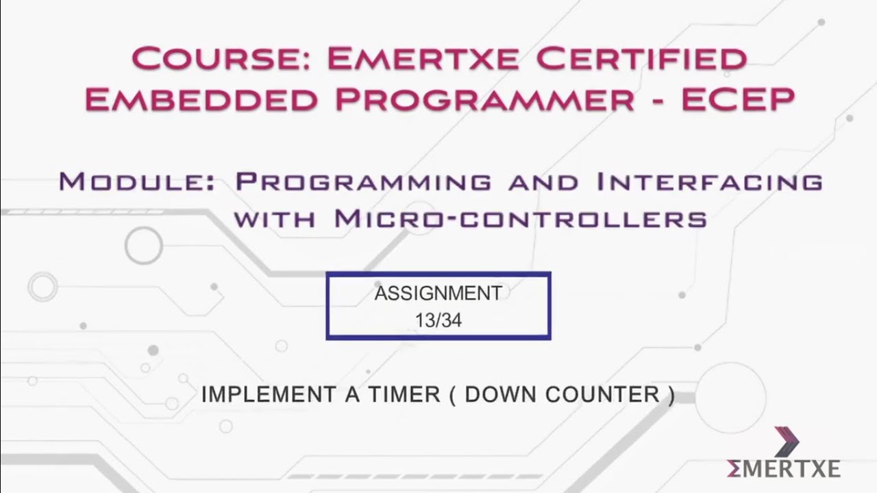 PIC Micro-controller programming | Assignment 013 | Implement a timer ...