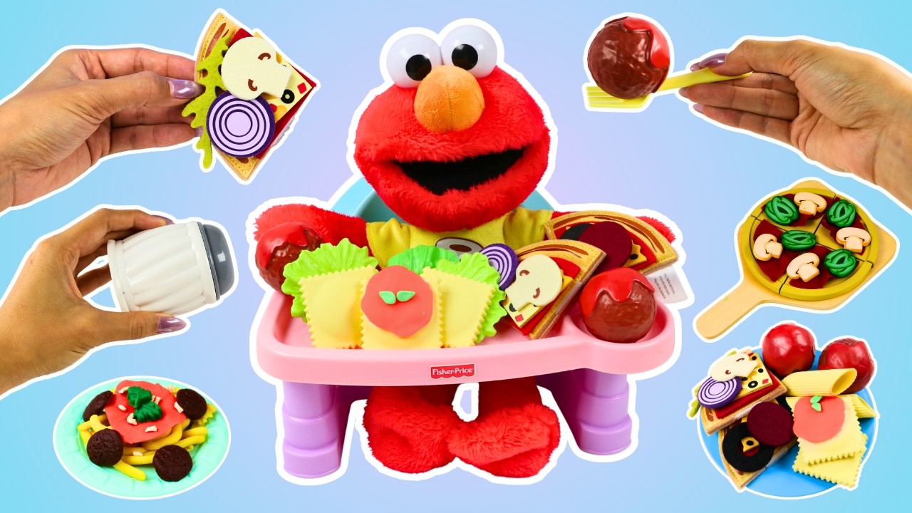 Feeding Elmo A Huge Pizza & Pasta Night Dinner! - YouTube
