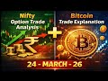 Nifty Option Trade Analysis | 24 march 2026 | Bitcoin Trading