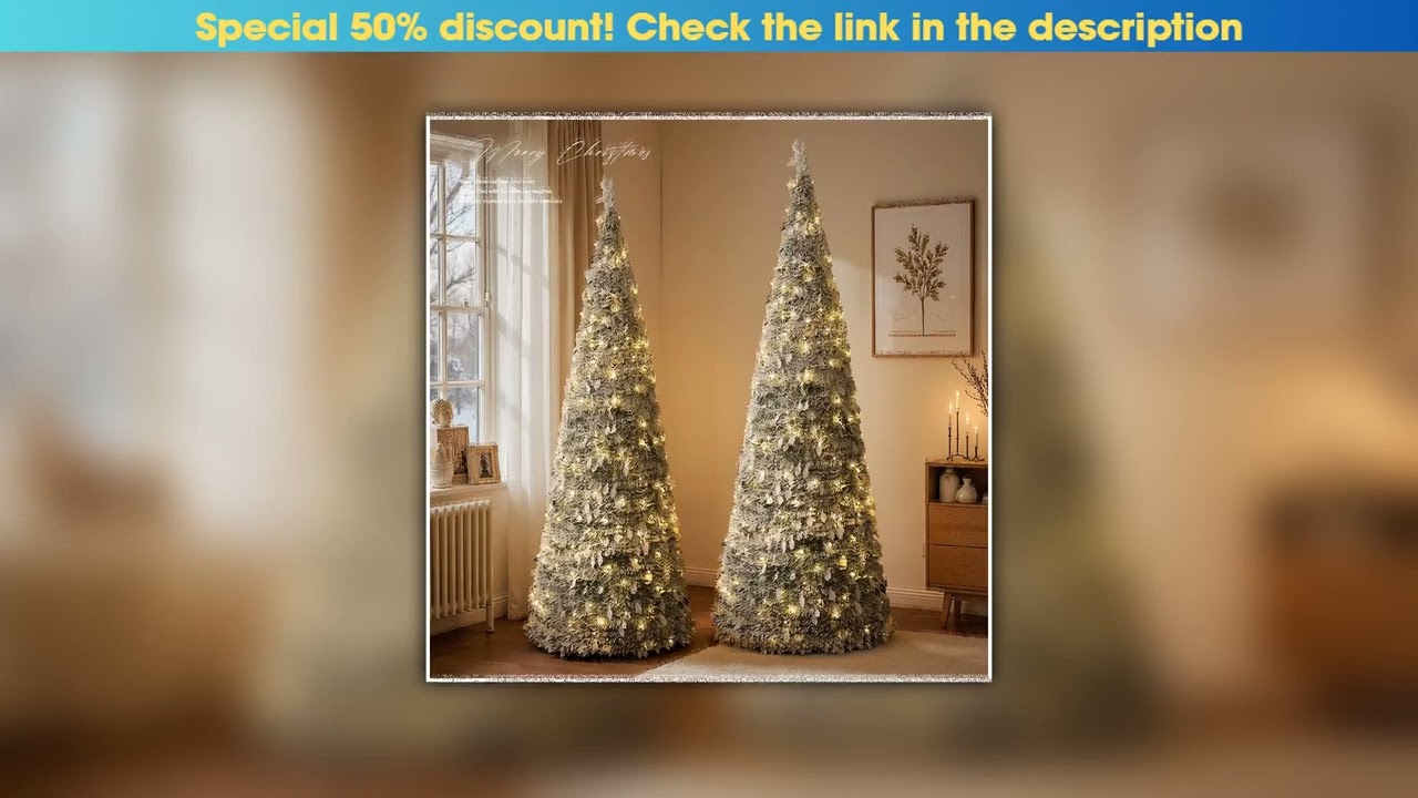 Top Ins Christmas Tree with Snow Flocking Premium Foldable Xmas Tree Holiday Aesthetic Christmas De
