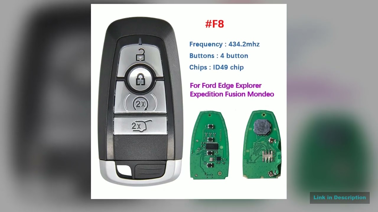 CN018109F8 Replacement 4 Pieces Remote 4 Button Key With 4342Mhz 49 Chip For Ford Edge Explorer