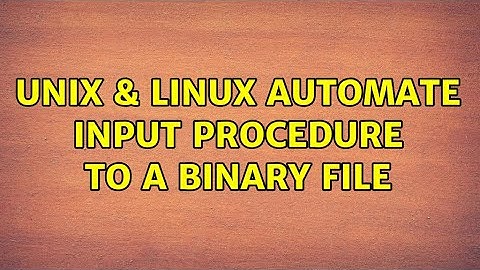 Unix & Linux: Automate input procedure to a binary file (2 Solutions!!)