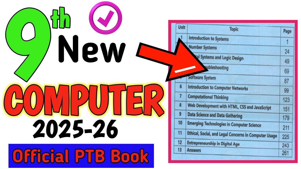 Class 9 New COMPUTER Text Book for Punjab Students|Pre 9th Computer ...