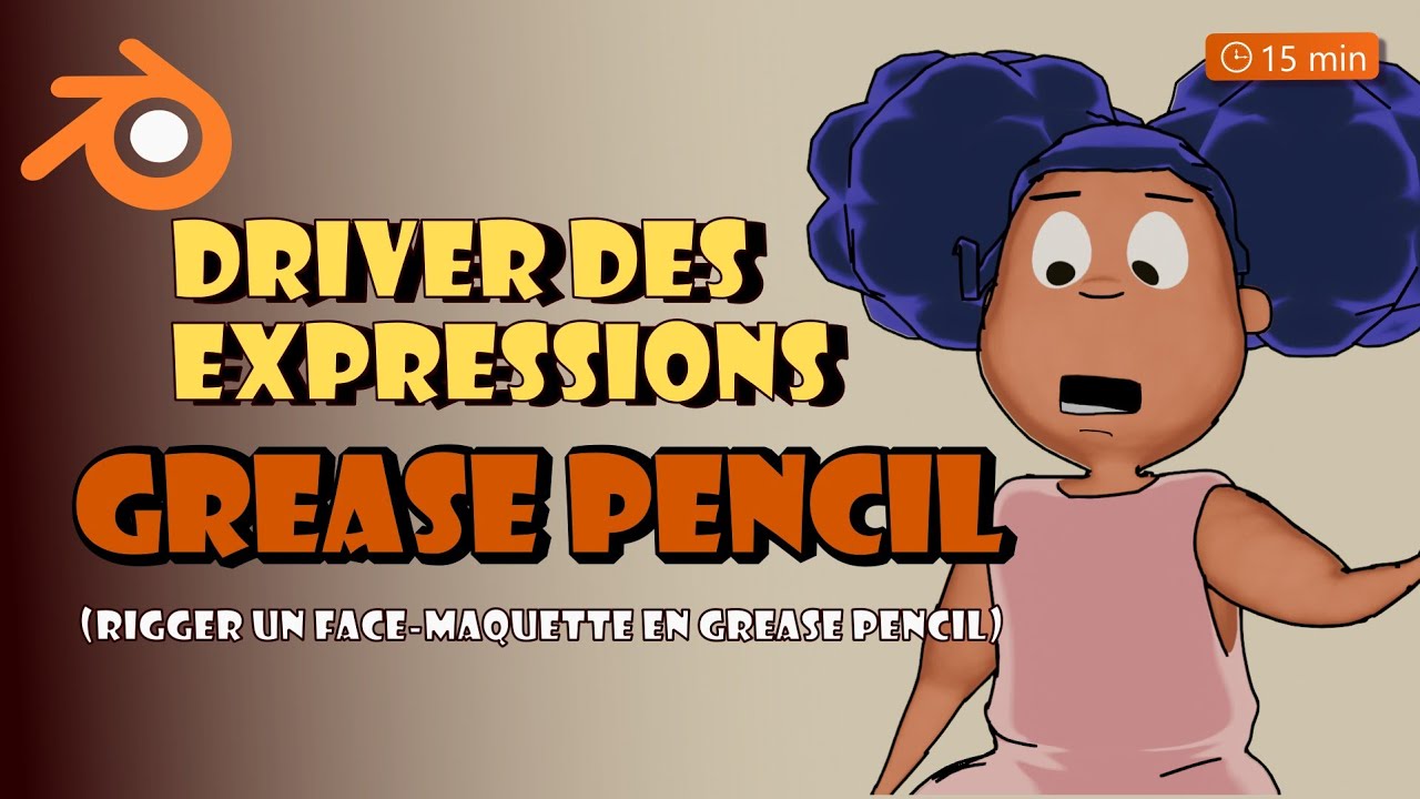 Driver des expressions en Grease pencil - Facemaquette - Blender 4 - Tutoriel Gratuit en Français