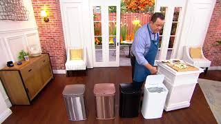NINESTARS 13.2G Stainless Steel Motion Sensor Trash Can with Liners on QVC