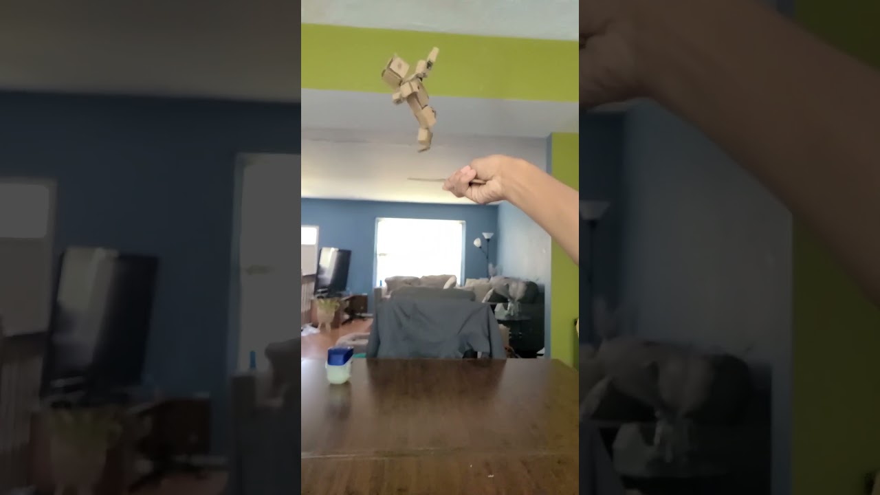 cardboard ragdoll falling in slow motion! 