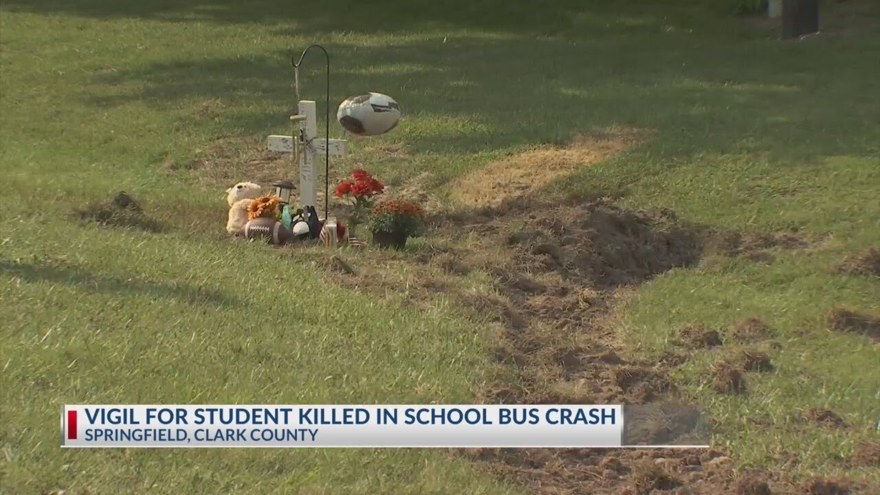Vigil held for sixth grade boy killed in bus crash - YouTube