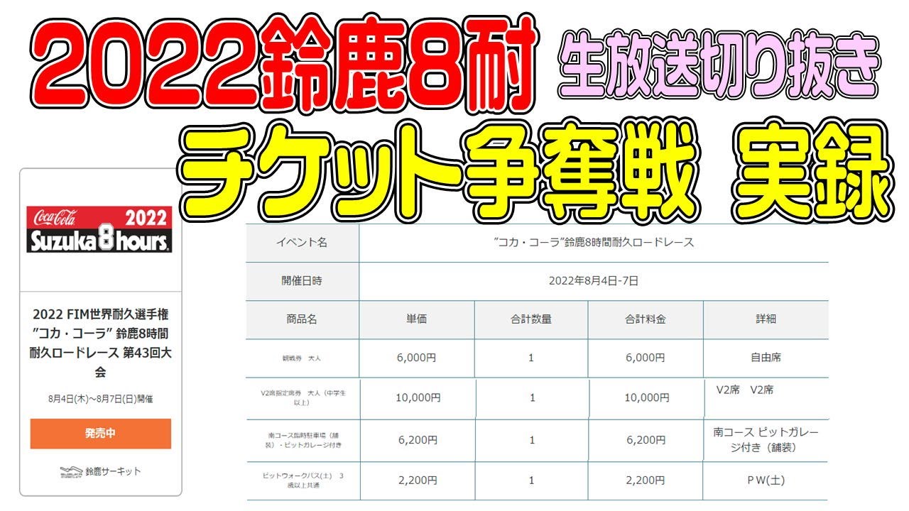 鈴鹿8耐】2022年鈴鹿8耐 チケットの争奪戦、まさかのアクセス集中で 